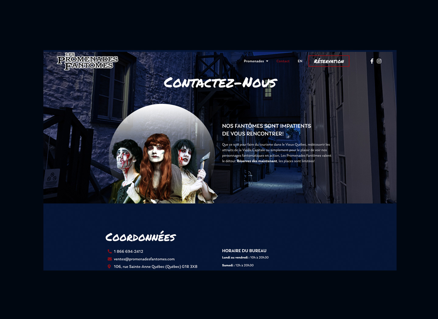 Les Promenades Fantômes - Site web