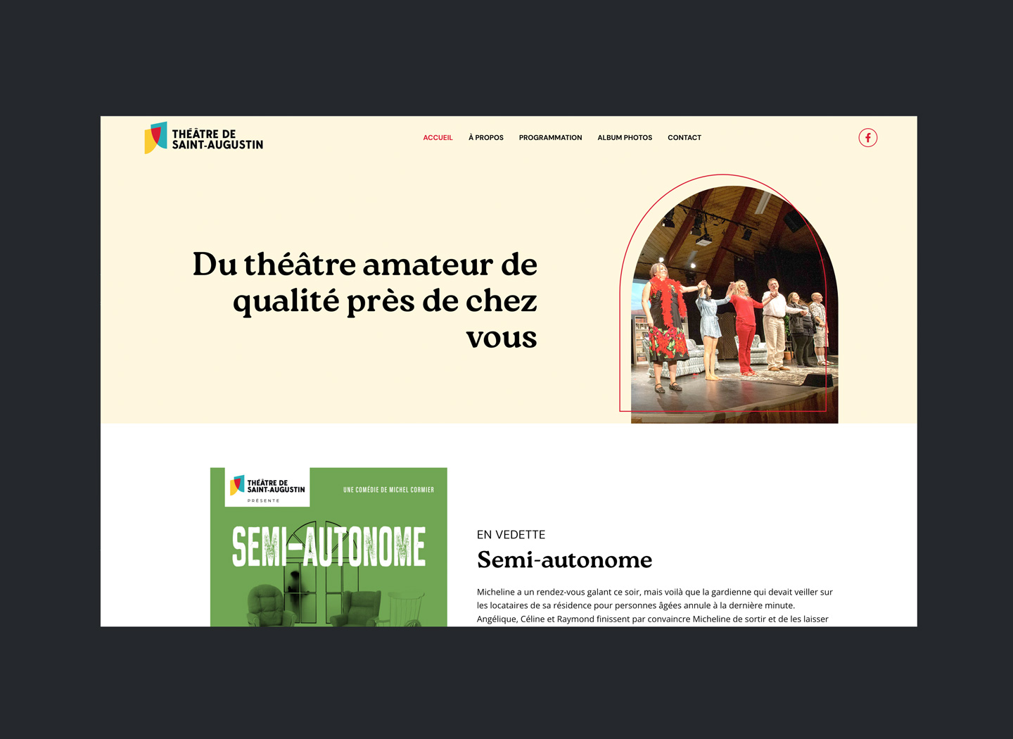 Conception du logo et site web du Théâtre St-Augustin