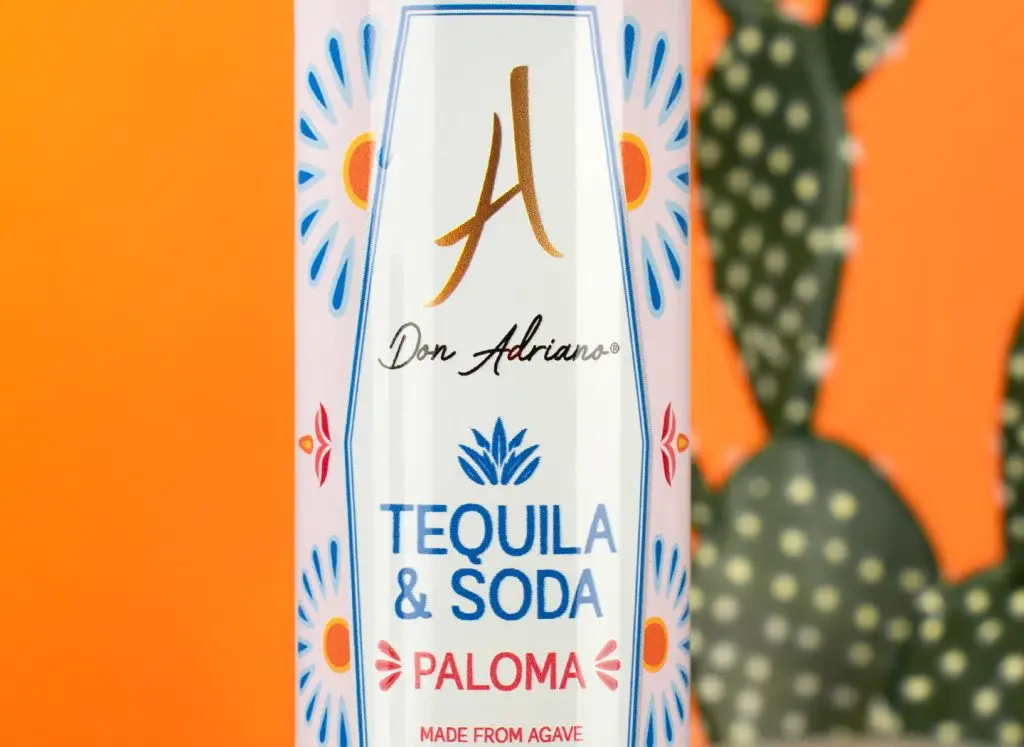 Canette de cocktail prêt-à-boire Don Adriano Paloma – Tequila & Soda avec design floral mexicain aux couleurs pastel